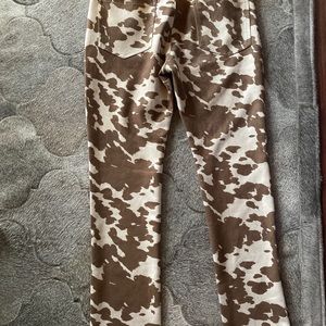 Cow print pants